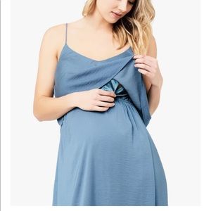 Maternity XS - Ripe Blue Silk Dress